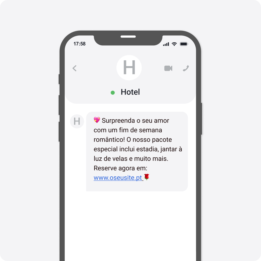Template SMS Dia dos Namorados Restauração e Hotelaria 