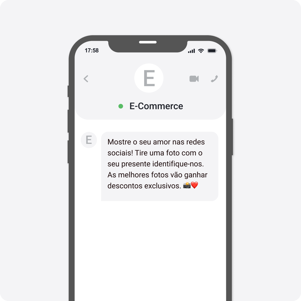 Template de SMS Dia dos Namorados E-Commerce e Retalho