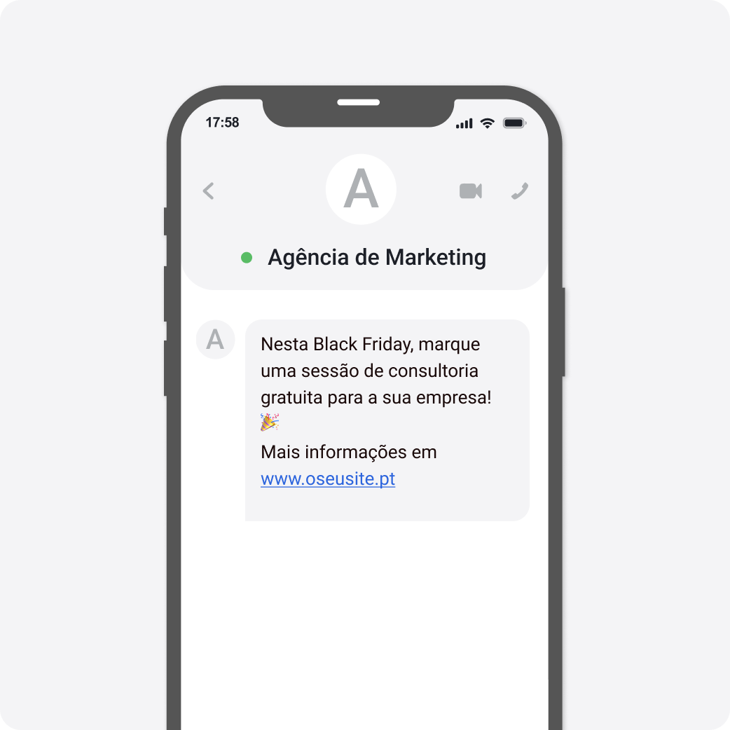 Template SMS Black Friday Agências de Marketing 