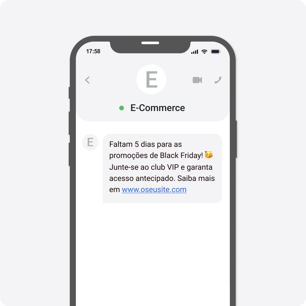 Template SMS Black Friday E-commerce e Retalho
